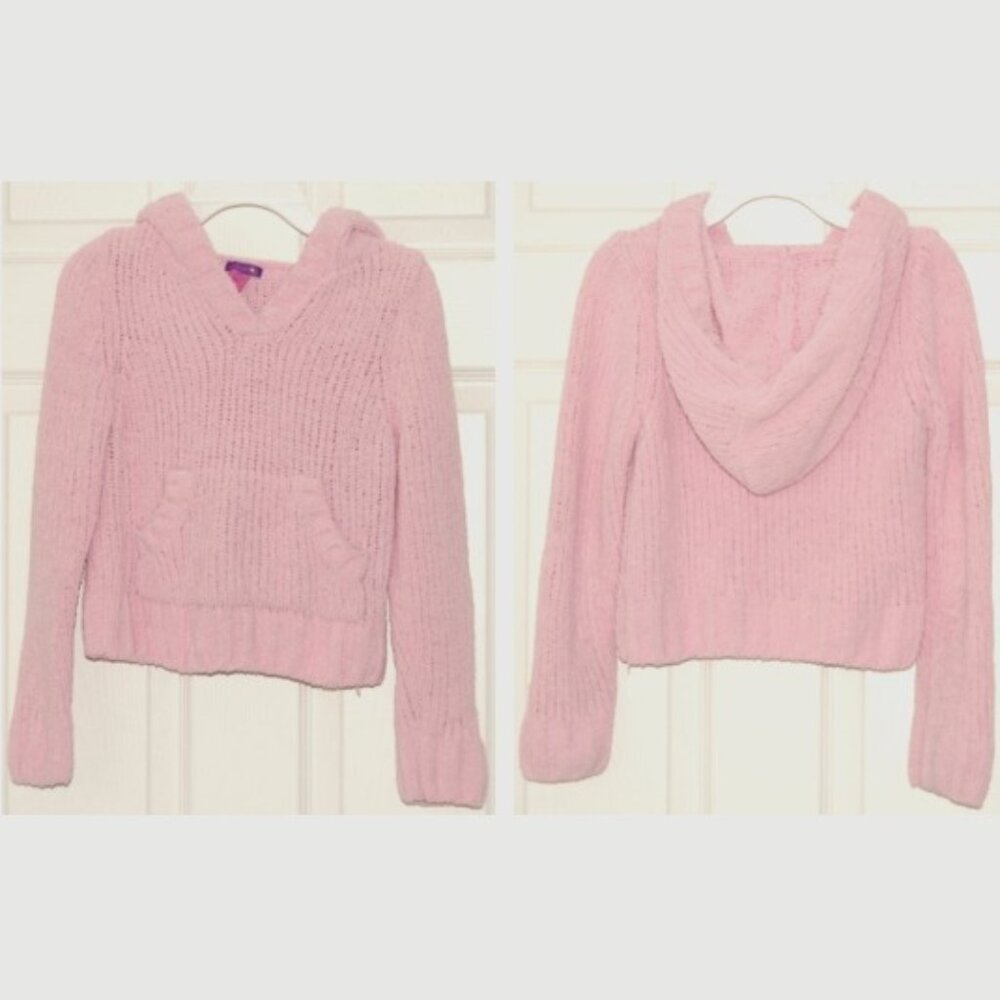 Macy's Greendog Girls Size 6X, Light Pink Ultra-Light & Soft Knit Hoodie